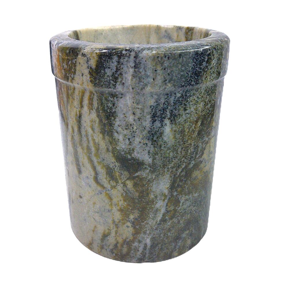 Vintage Natural Green Marble Wine Chiller & Utensil Holder Vase